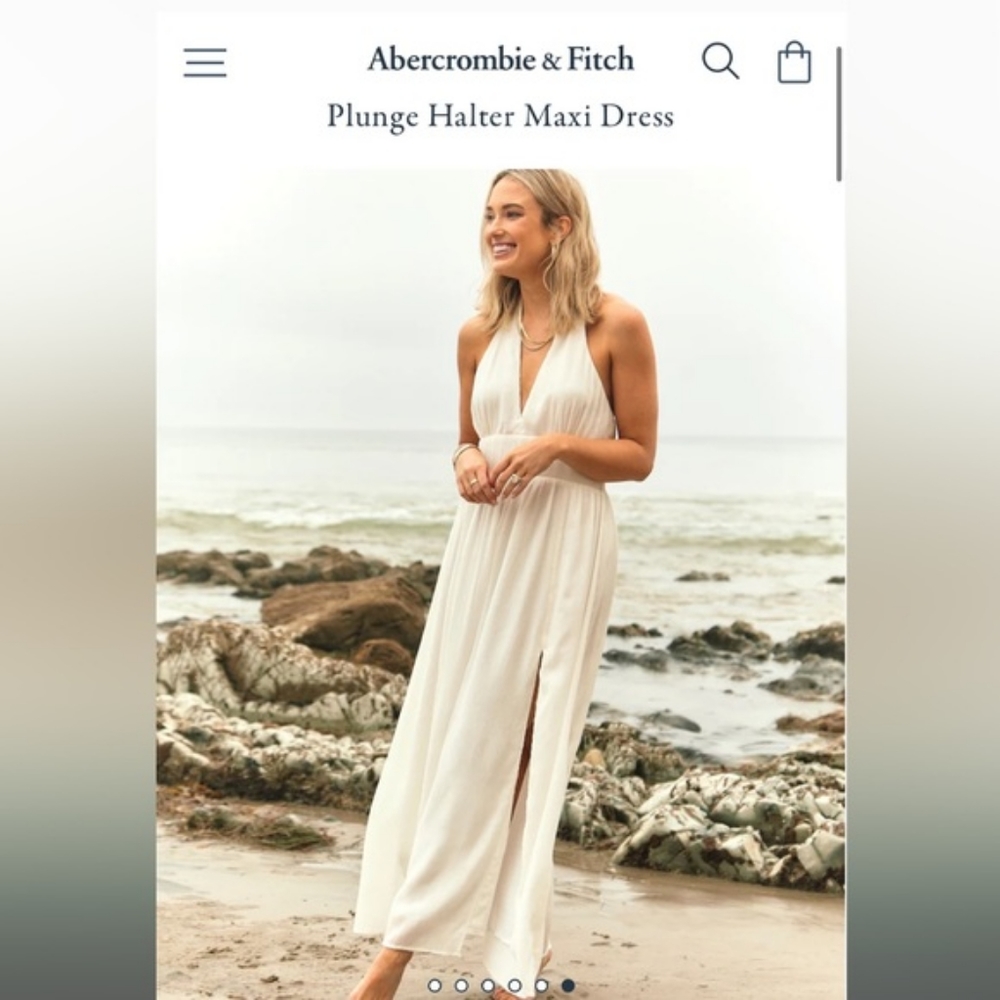 NWT A&F Plunge Halter Maxi Dress, Size XS Tall